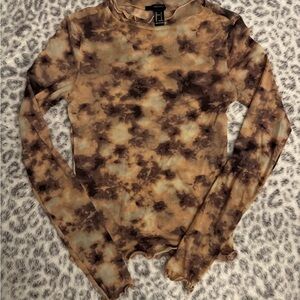 Forever 21 Pink and Purple Fitted Long Sleeve Tee